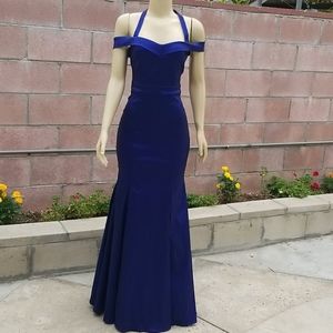 Dark blue satin dress, Gorgeous,  stretch